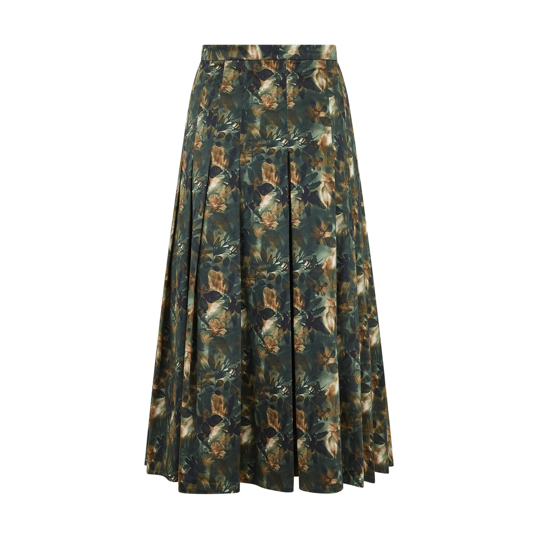 Penny Cotton Print Midi Skirt