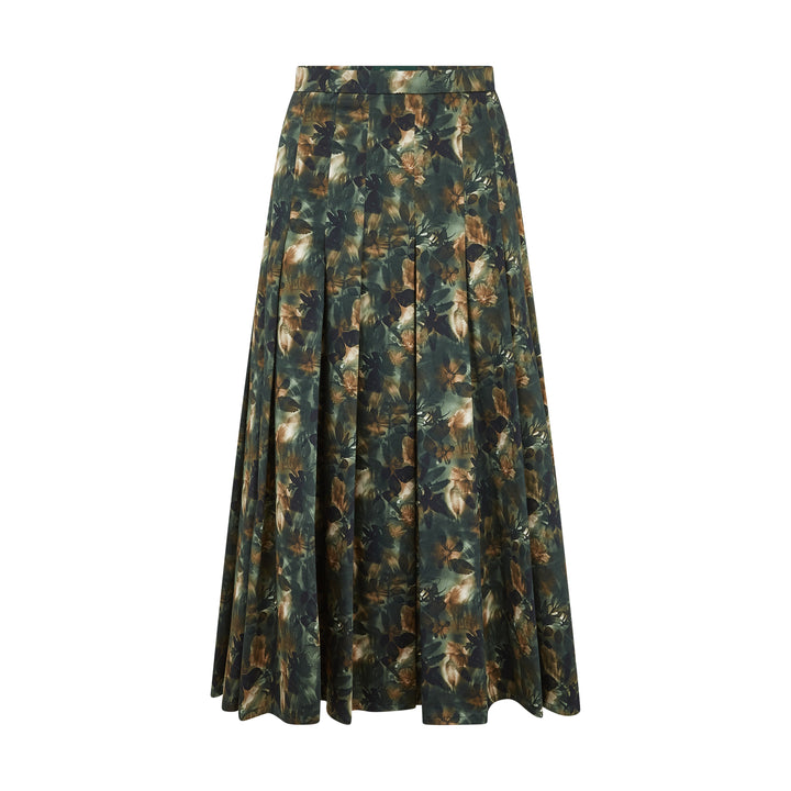 Penny Cotton Print Midi Skirt