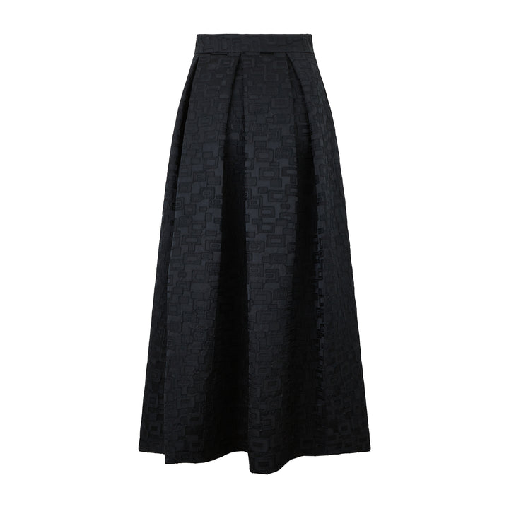 Luna Black Jacquard Square Skirt