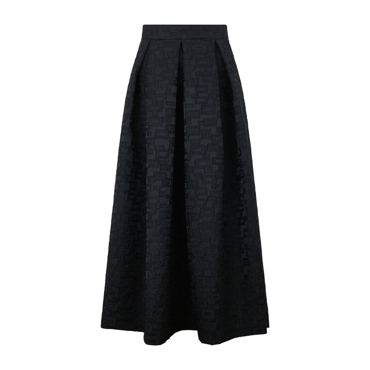 Luna Black Jacquard Square Skirt