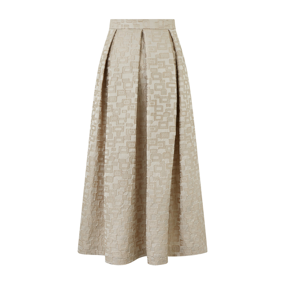 Luna Ivory Jacquard Square Skirt