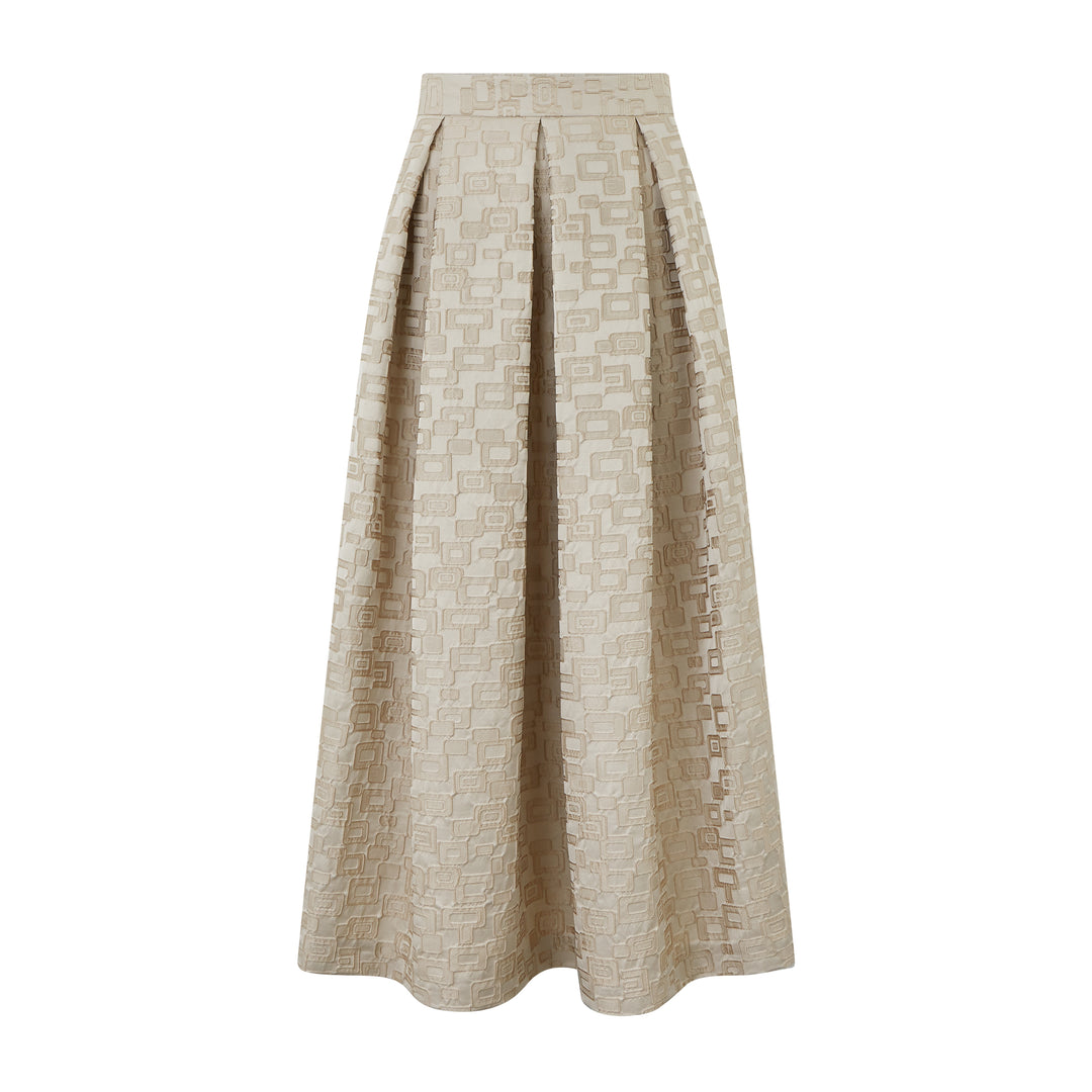 Luna Ivory Jacquard Square Skirt