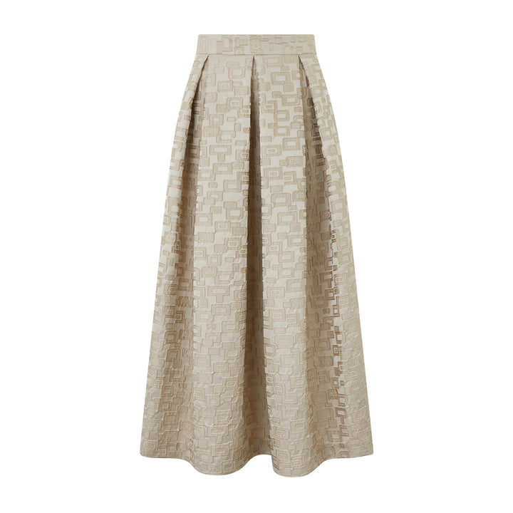 Luna Ivory Jacquard Square Skirt
