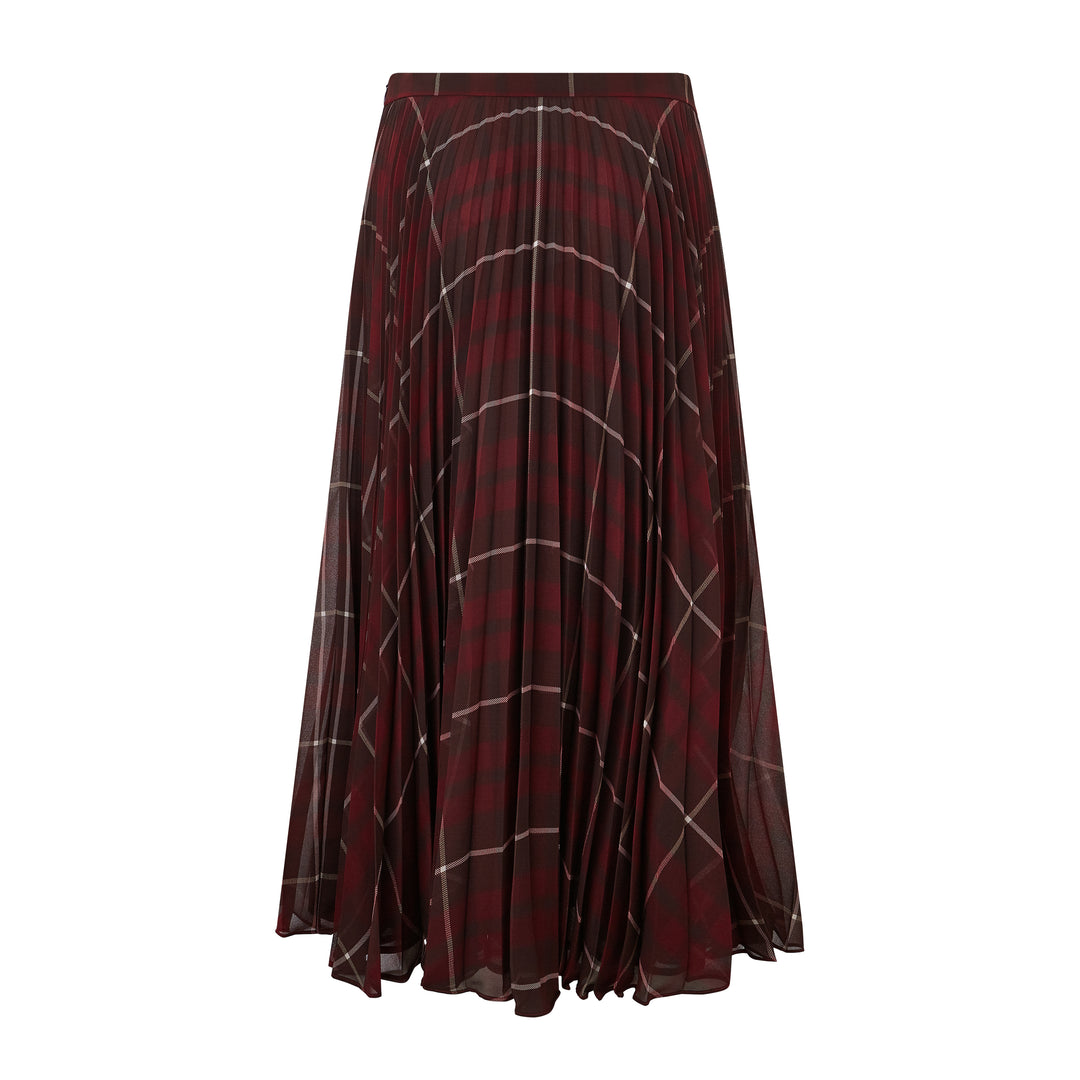 Pagano Tartan Check Georgette Skirt
