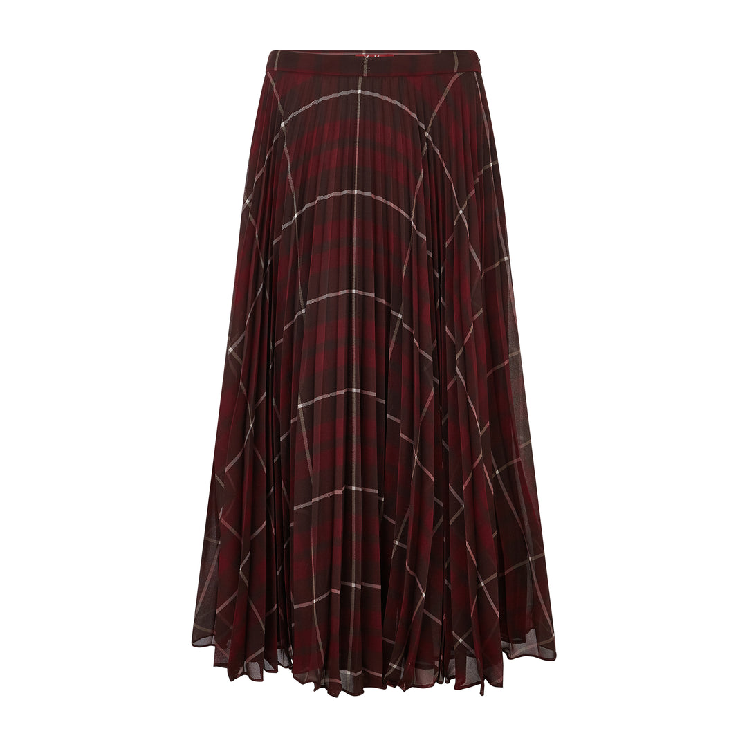 Pagano Tartan Check Georgette Skirt
