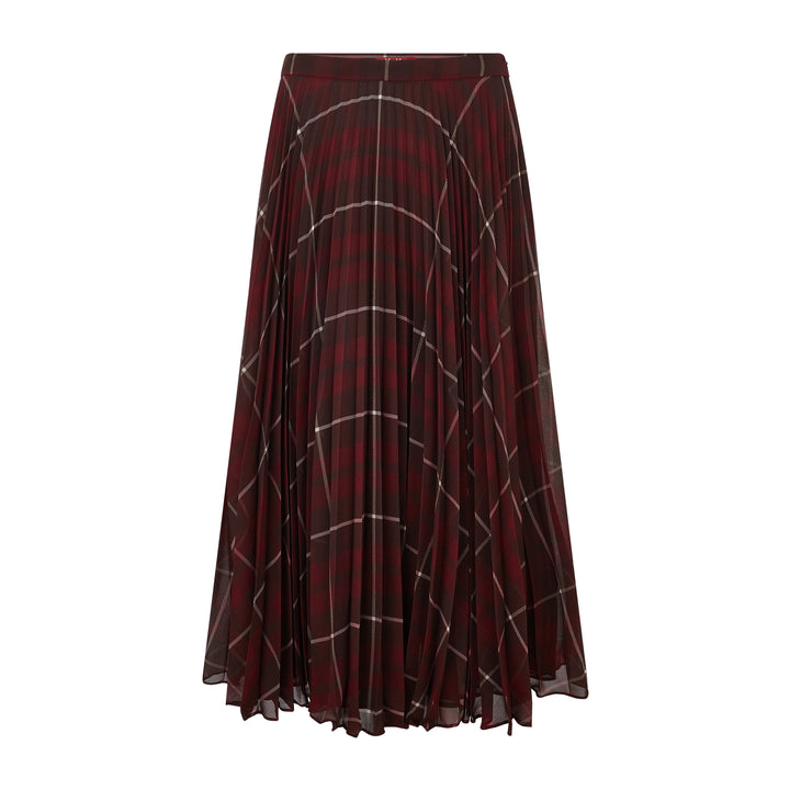 Pagano Tartan Check Georgette Skirt