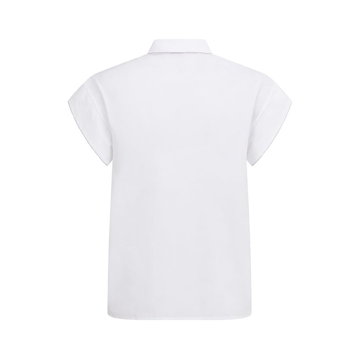 Leaf Collar White Shirt
