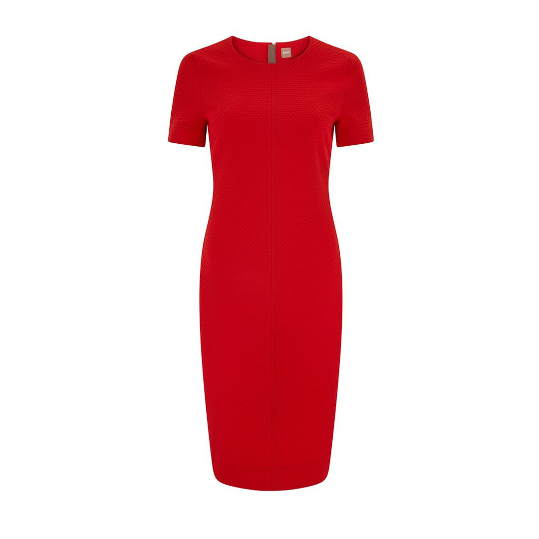 hugo boss red dress HUGO - Regular-fit sleeveless dress with front pleat