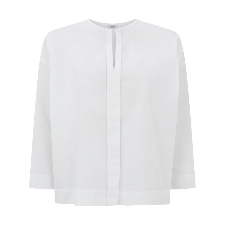 V-neck Cotton Poplin Shirt