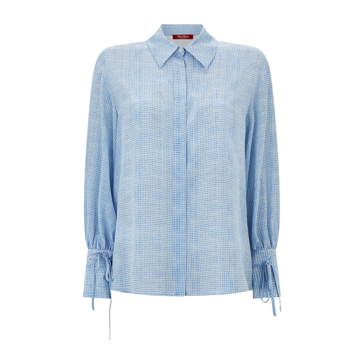 Armida Gingham Crepe De Chine Silk Shirt