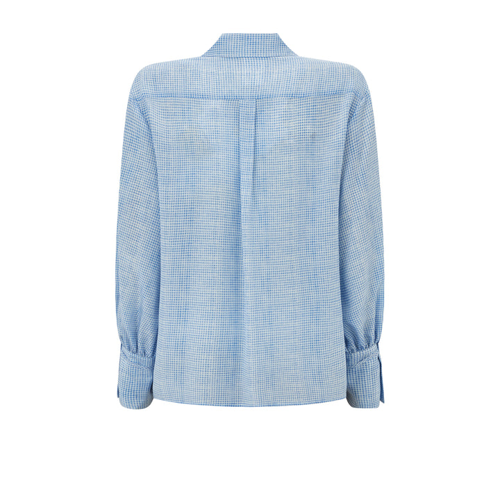 Armida Gingham Crepe De Chine Silk Shirt