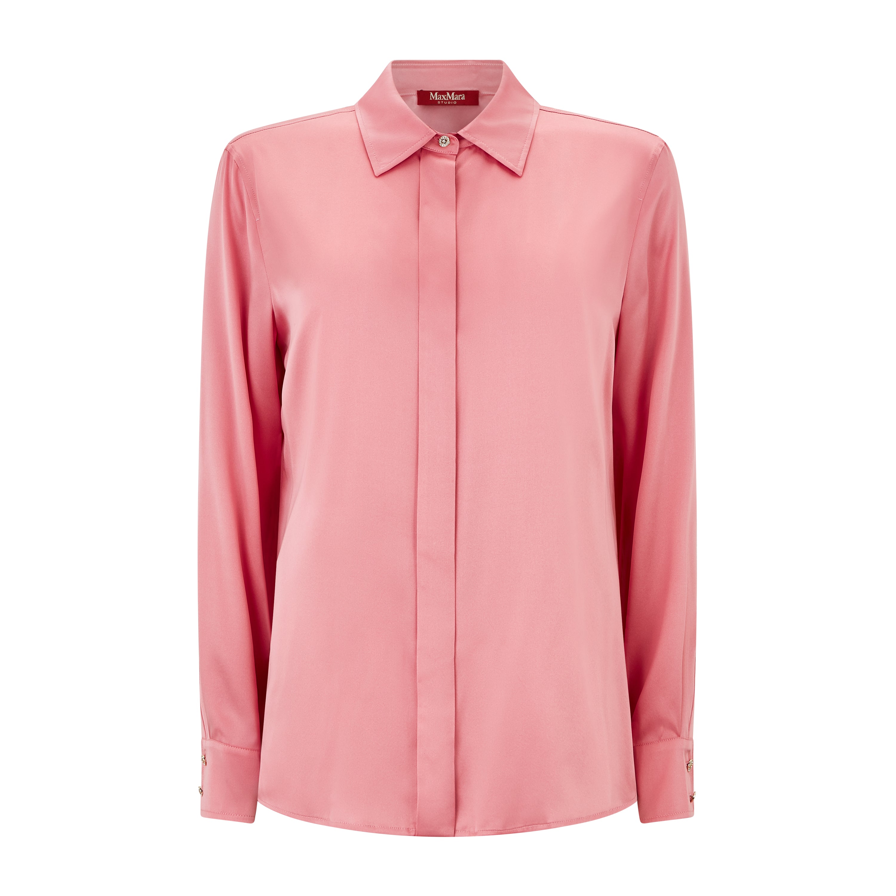 Ede & Ravenscroft | MaxMara Studio Lodi Silk Satin Top | Pink