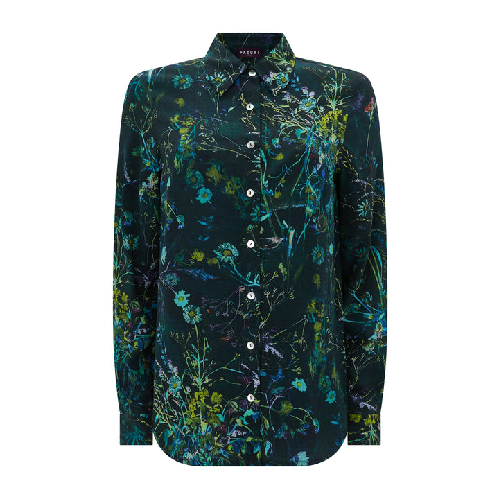 Concordia Meadow Silk Crepe De Chine Shirt