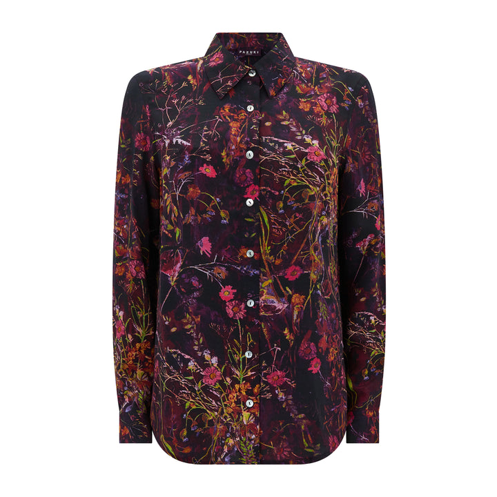 Concordia Meadow Silk Crepe De Chine Shirt