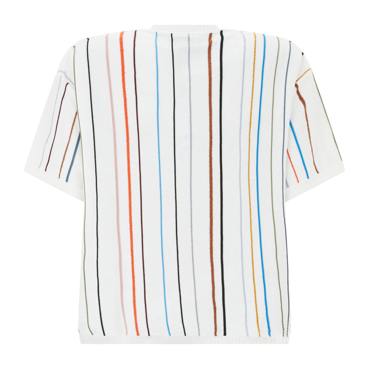 Knitted Short Sleeve Stripe Top