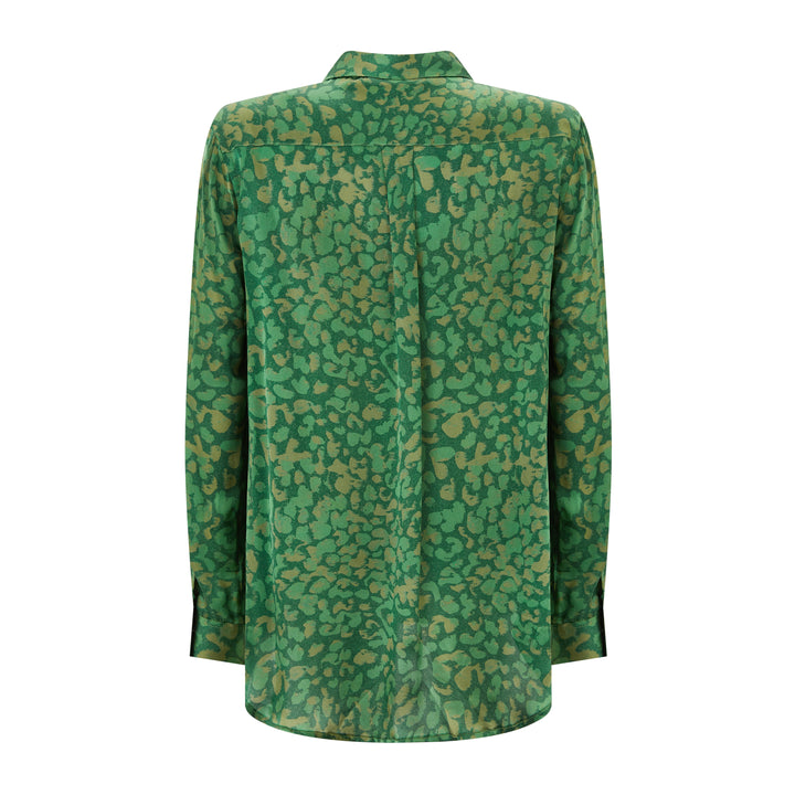 Concordia Green Leopard Silk Shirt