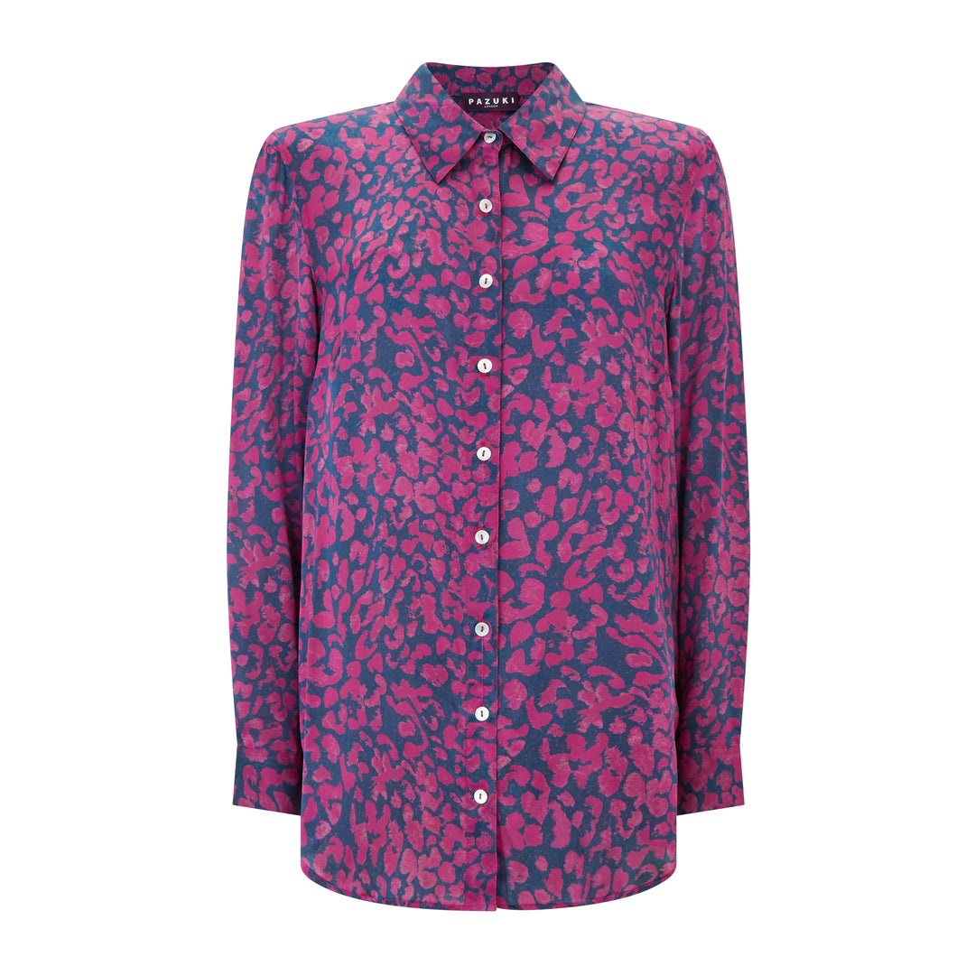 Concordia Pink Leopard Silk Shirt