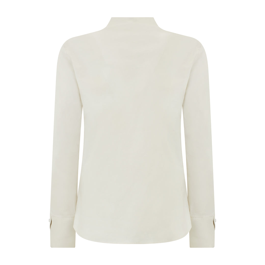 V-Neck Stretch Cotton Shirt