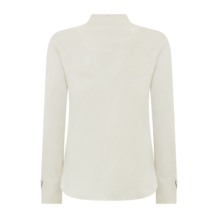 V-Neck Stretch Cotton Shirt