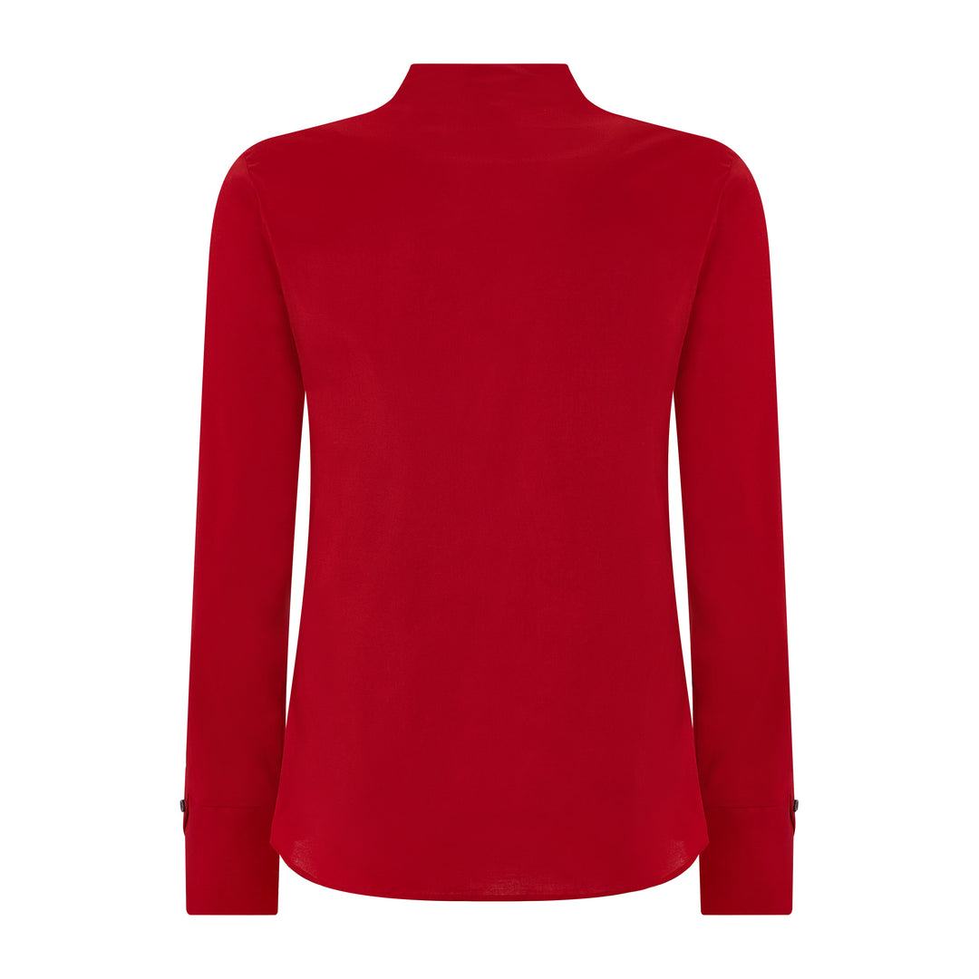 V-Neck Stretch Cotton Shirt