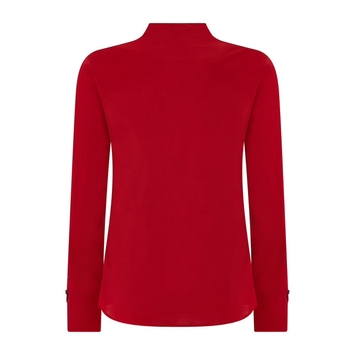 V-Neck Stretch Cotton Shirt