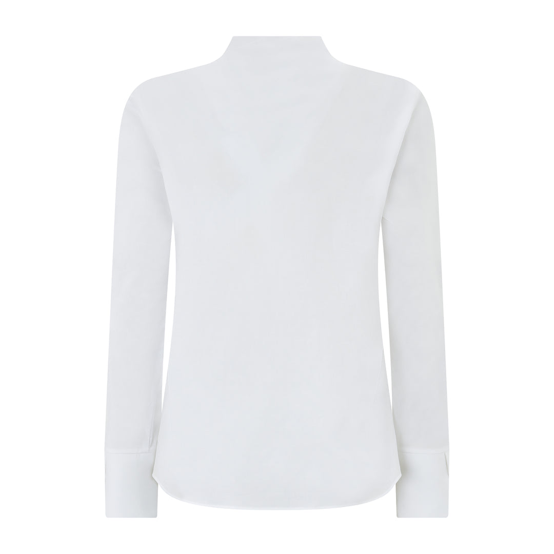 V-Neck Stretch Cotton Shirt