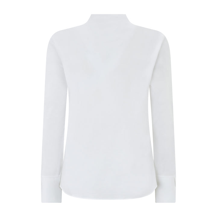 V-Neck Stretch Cotton Shirt