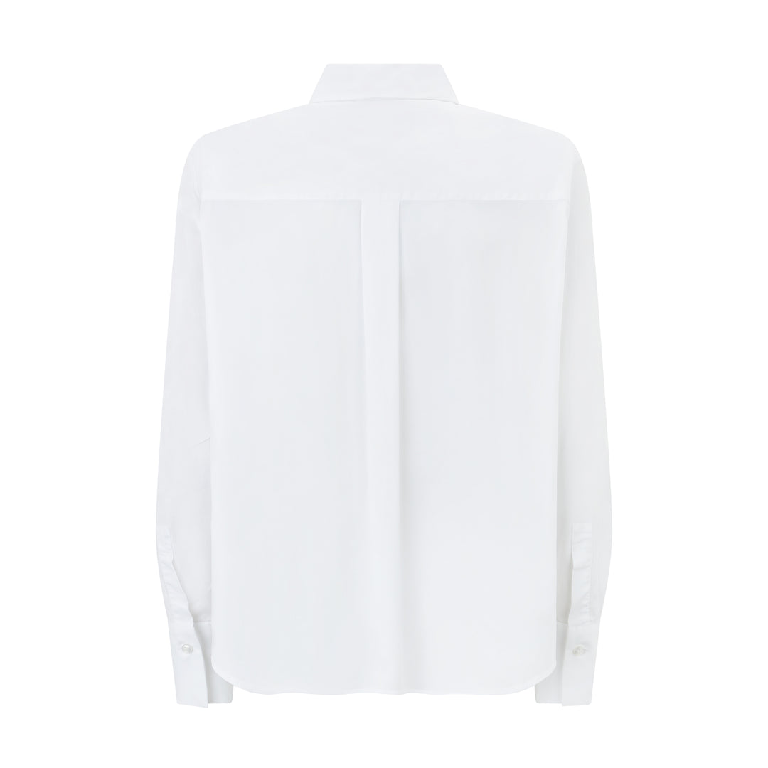 Ruffle Stretch Cotton Shirt