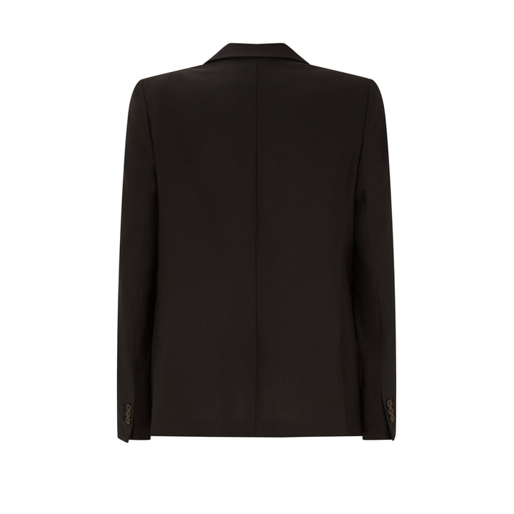 Tailored Double Breasted Black Wool Jacket