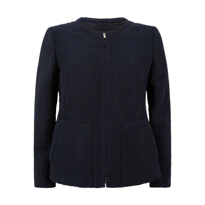 Emporio Armani Tailored Cotton Jacquard Short Jacket