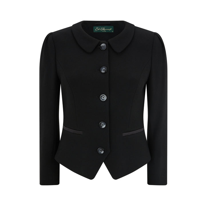 Libi Tailored Wool Crepe Jacket Black