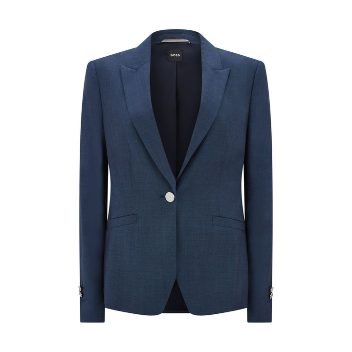 Januri Tailored Wool Jacket Navy