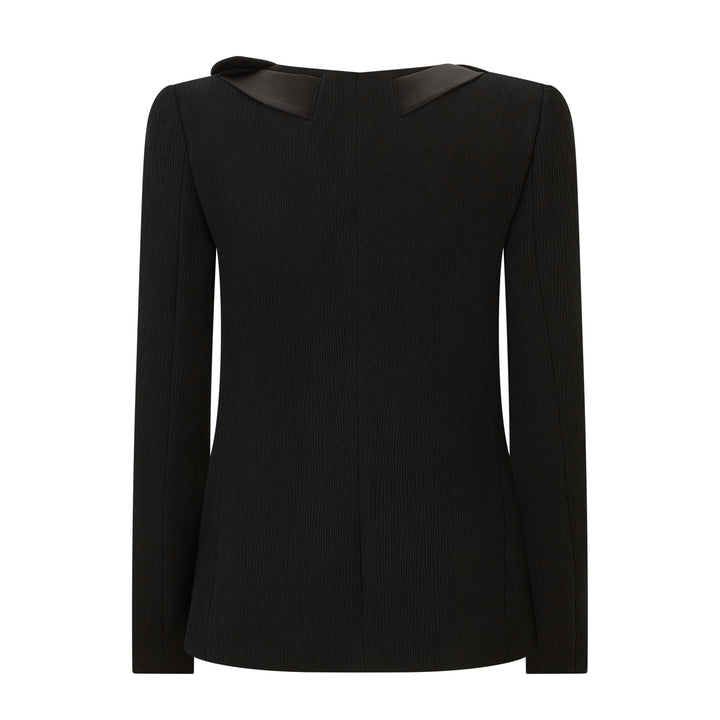 Tailored Short Jersey Leather Bow Jacket