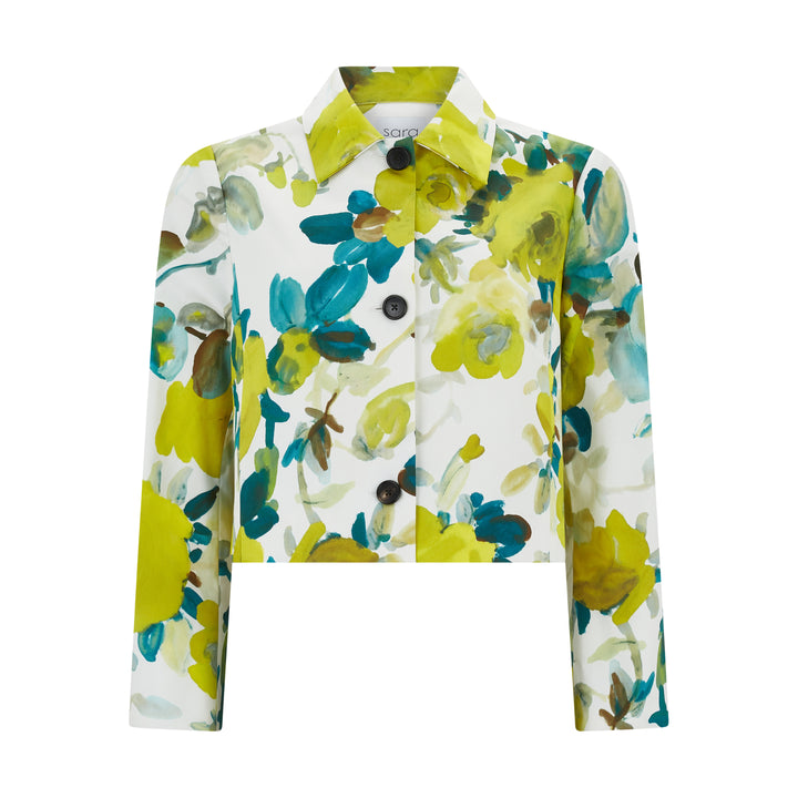 Rosae Flower Cotton Short Jacket