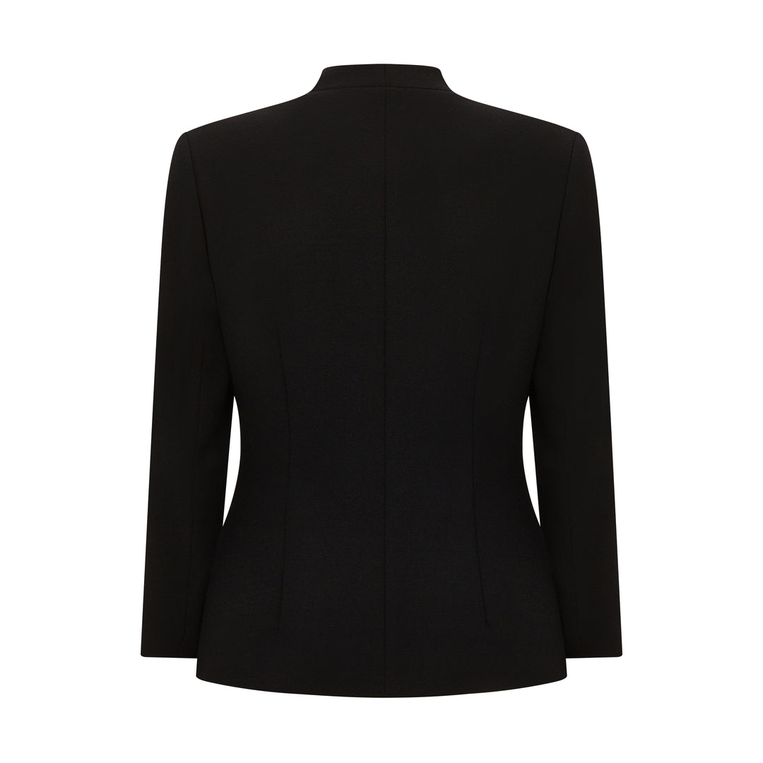 Martha Tailored Wool Crepe Collarless Jacket