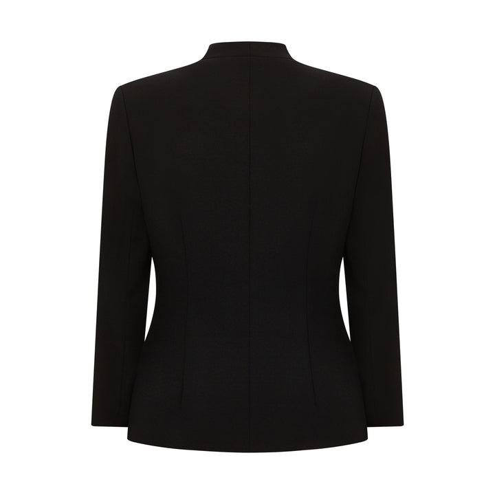 Martha Tailored Wool Crepe Collarless Jacket