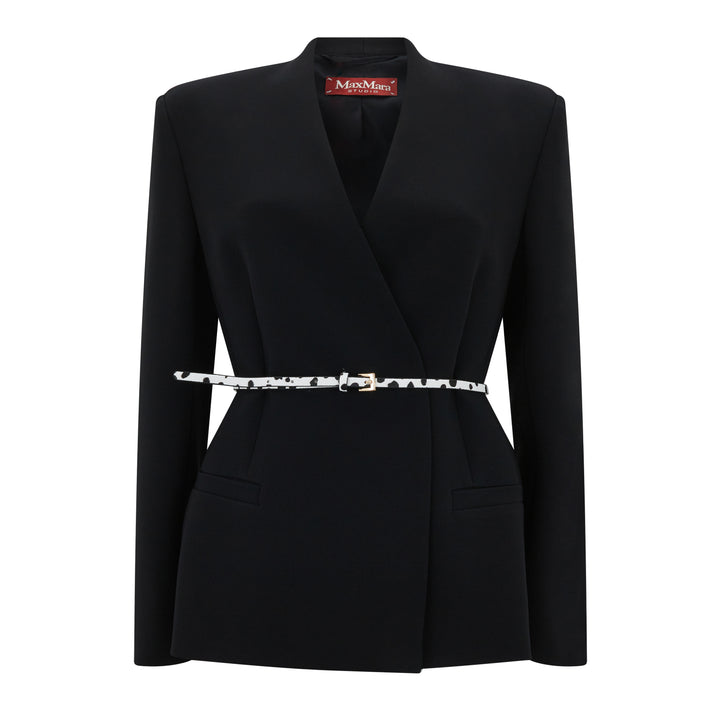Quinoa Tailored Cady Collarless Belted Jacket