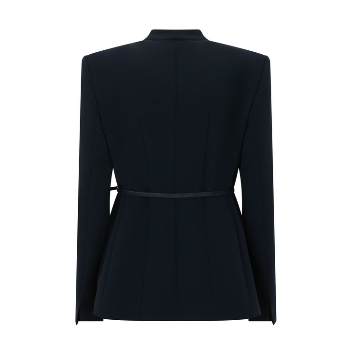 Quinoa Tailored Cady Collarless Belted Jacket