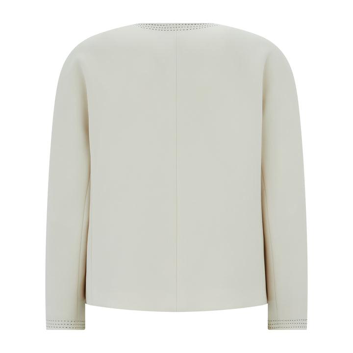 Ombrosa Tailored Cady Double Breasted Jacket Beige