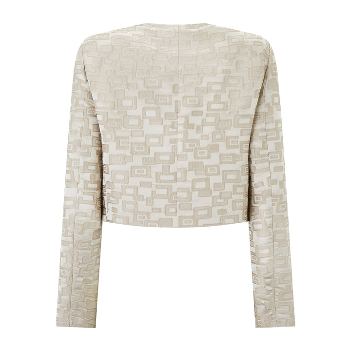 Jacquard Square Ivory Jacket