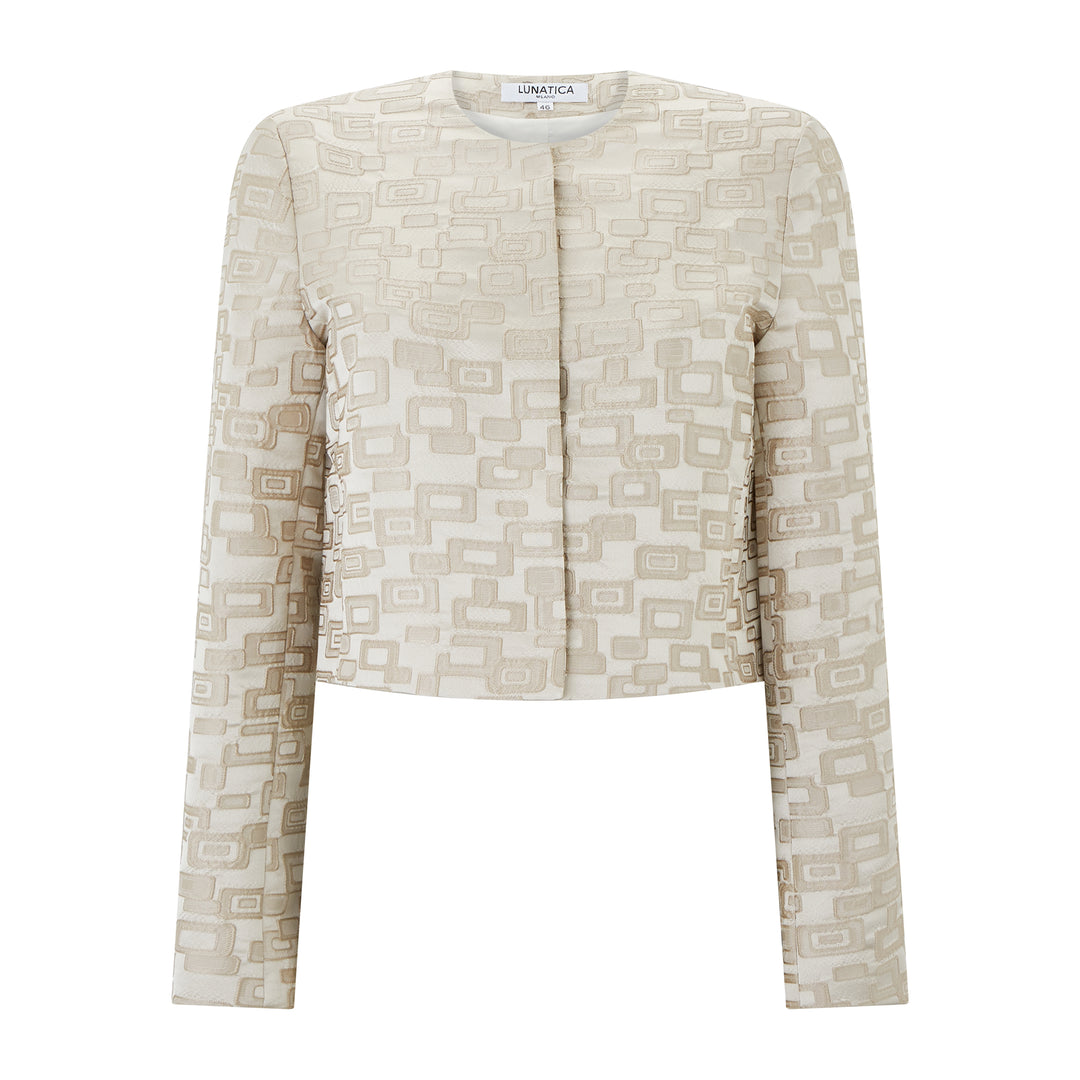 Jacquard Square Ivory Jacket