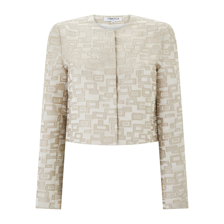 Jacquard Square Ivory Jacket