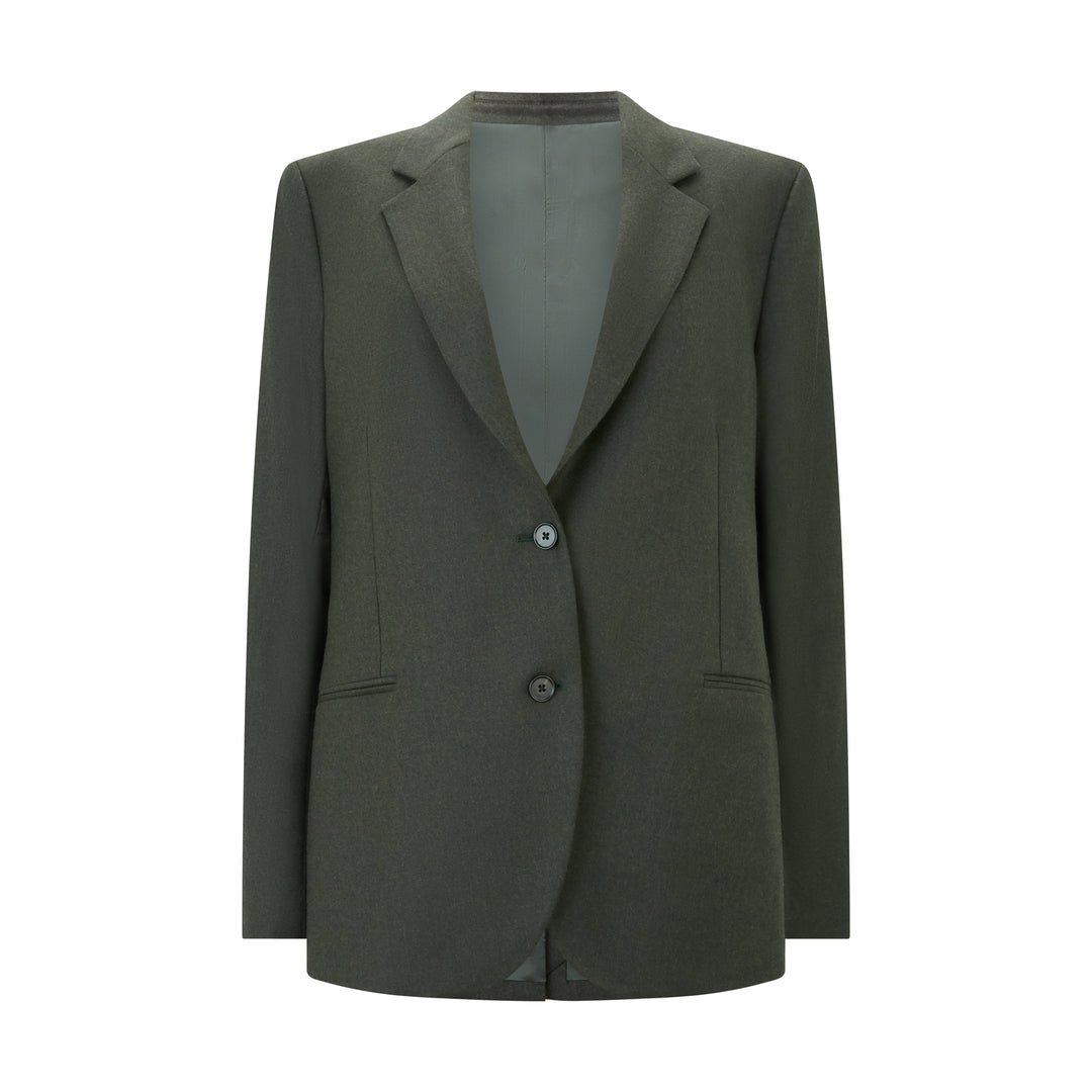 Tailored Green Wool Cashmere Jacket