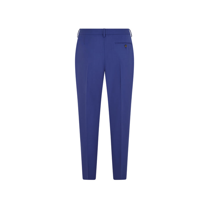 Tailored Cigarette Blue Wool Trousers