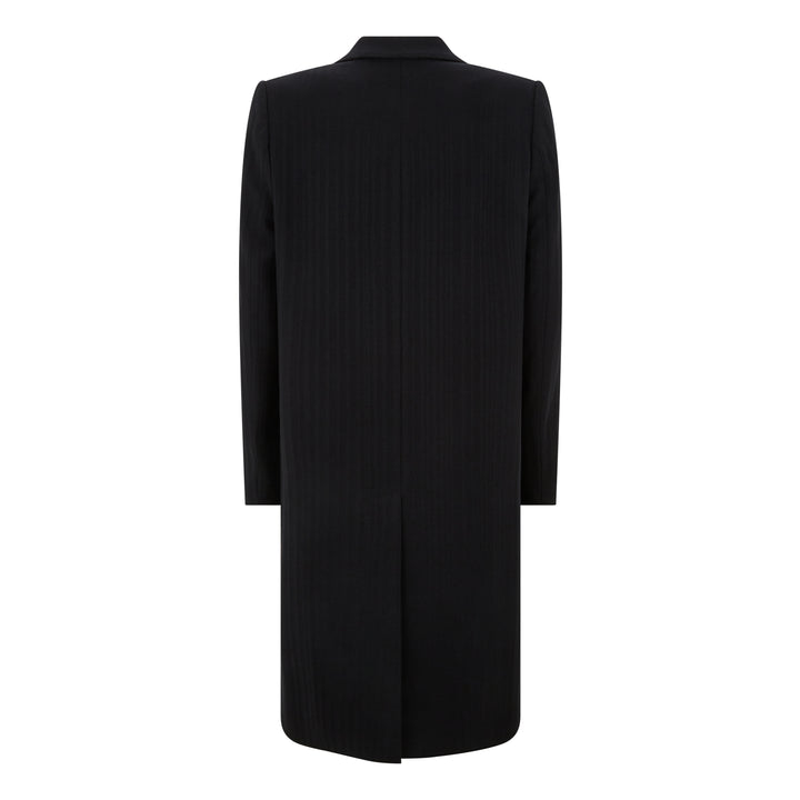 Tonal Stripe Wool Cashmere Coat