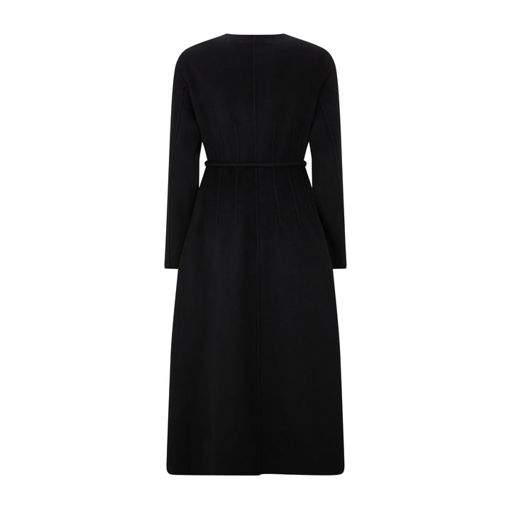 Fiacre Black Wool Silk Cashmere Coat