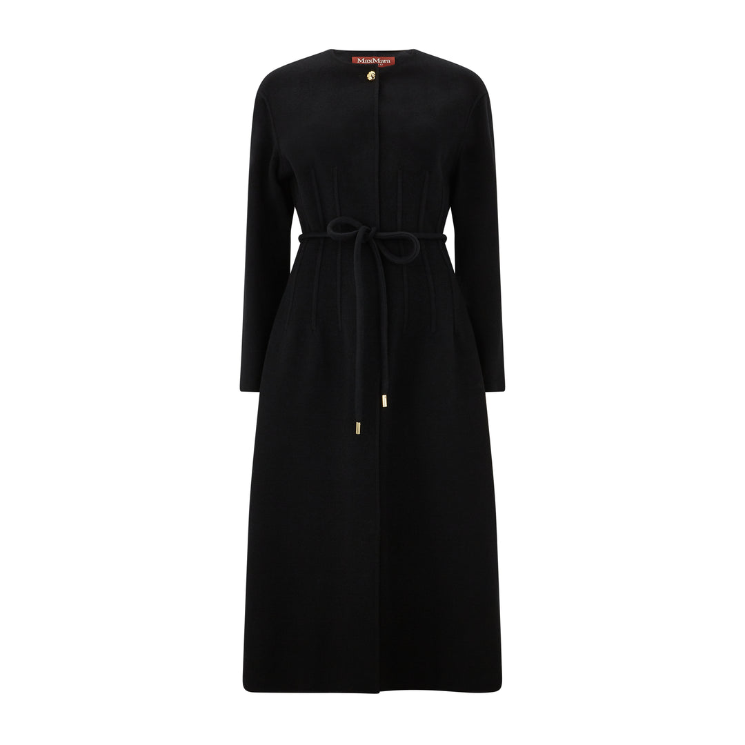 Fiacre Black Wool Silk Cashmere Coat