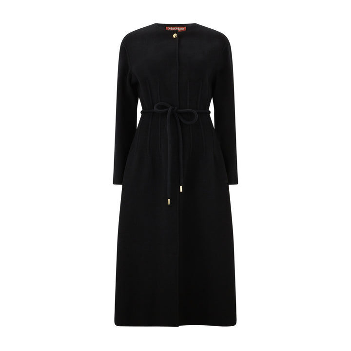 Fiacre Black Wool Silk Cashmere Coat