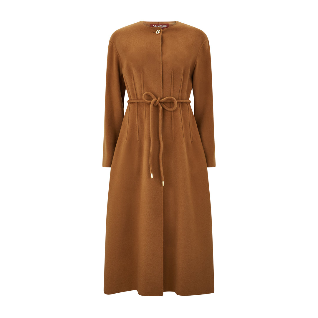 Fiacre Brown Wool Silk Cashmere Coat