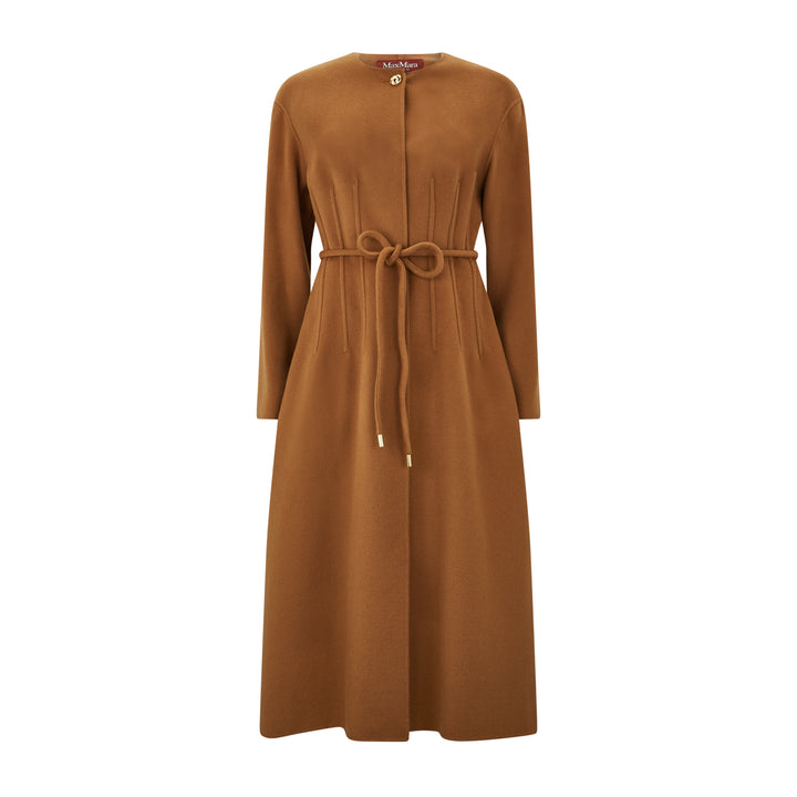 Fiacre Brown Wool Silk Cashmere Coat